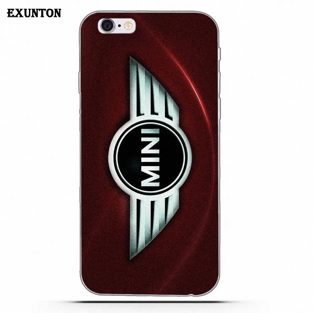Mini Cooper Автомобильный логотип гоночный мягкий протектор для Apple iPhone 4 4S 5 5C SE 6 6S 7 8 Plus X