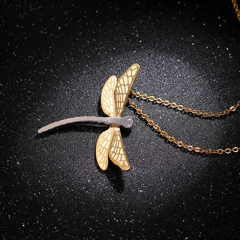 Стильное женское ожерелье из титановой стали Dragonfly | Украшения и аксессуары