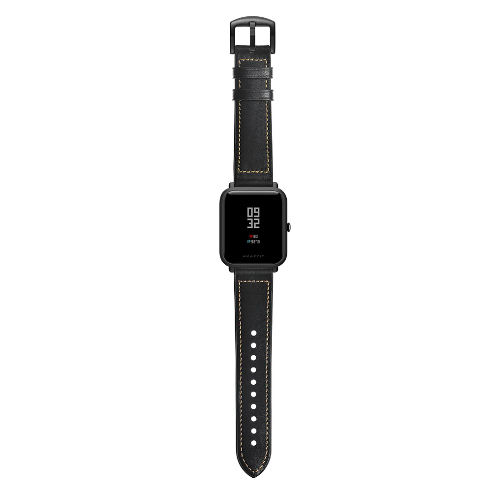 20 мм кожаный ремешок для Xiaomi Huami Amazfit BIP BIT Смарт-часы браслет для Xiaomi Amazfit ремешок из натуральной кожи ремень