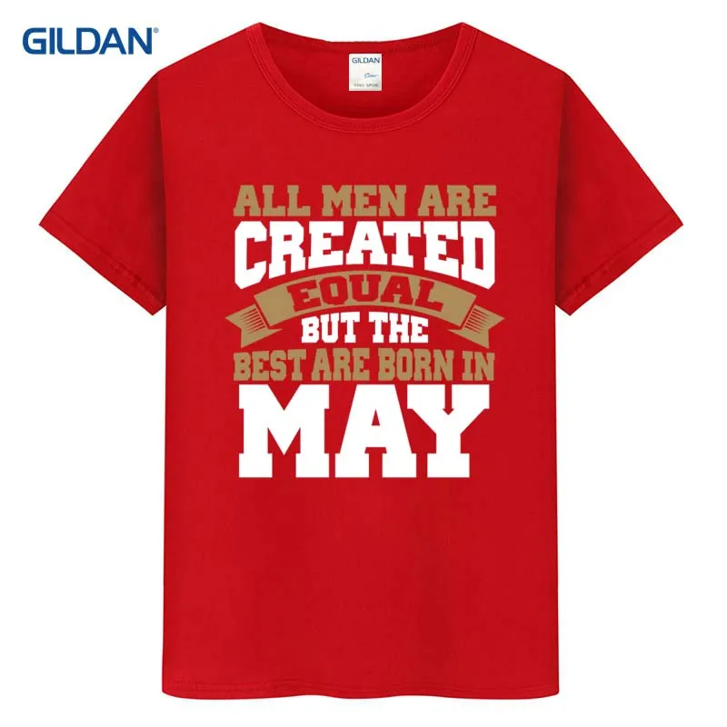 Черные летние Футболки 2017 всех мужчин созданы равными но лучшее рождаются в мае