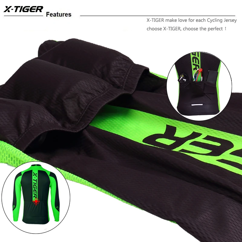 X-Tiger зимняя одежда для велоспорта, одежда для горного велосипеда, Майо Ropa Ciclismo Invierno, термо флисовая одежда для горного велосипеда, Джерси для велоспорта