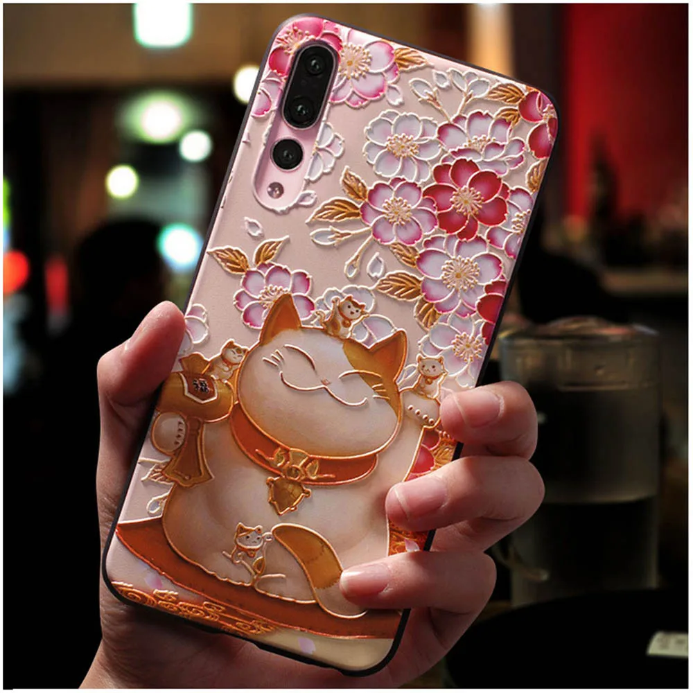 Rich cat Eqvvol милый мультяшный узорный чехол для телефона для huawei P20 P10 P9 Lite Pro чехол s ультратонкий TPU чехол для Honor 8 9 10 Lite mate 10 - Цвет: Rich cat