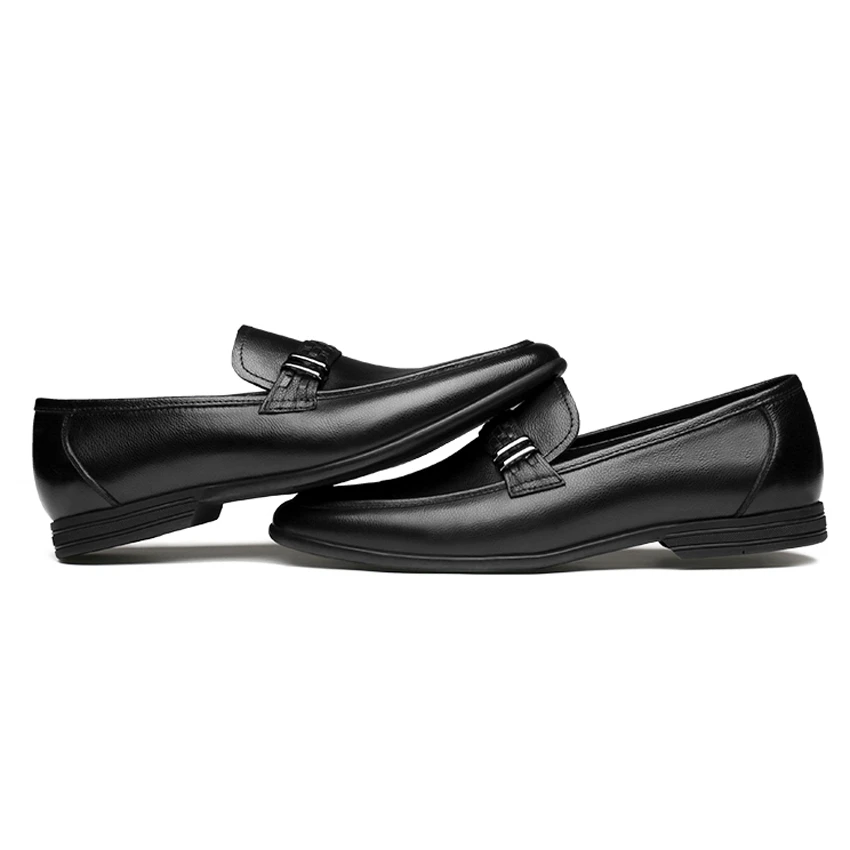 Лоферы мужские из натуральной кожи удобные с металлическими наконечниками