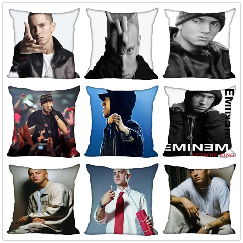 

Custom Eminem Square Pillowcase Custom Zippered Bedroom Home Pillow Cover Case 1pcs custom 40x40cm