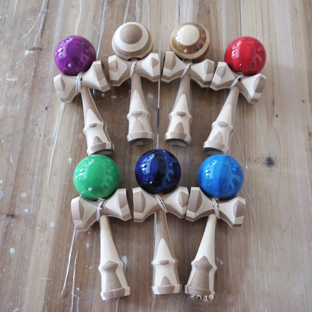 Профессиональные 18,5 см Бамбуковые ПУ краски деревянные шары Kendama умелые Jumbo Kendama струны на открытом воздухе жонглировать игры мяч игрушки для подарков