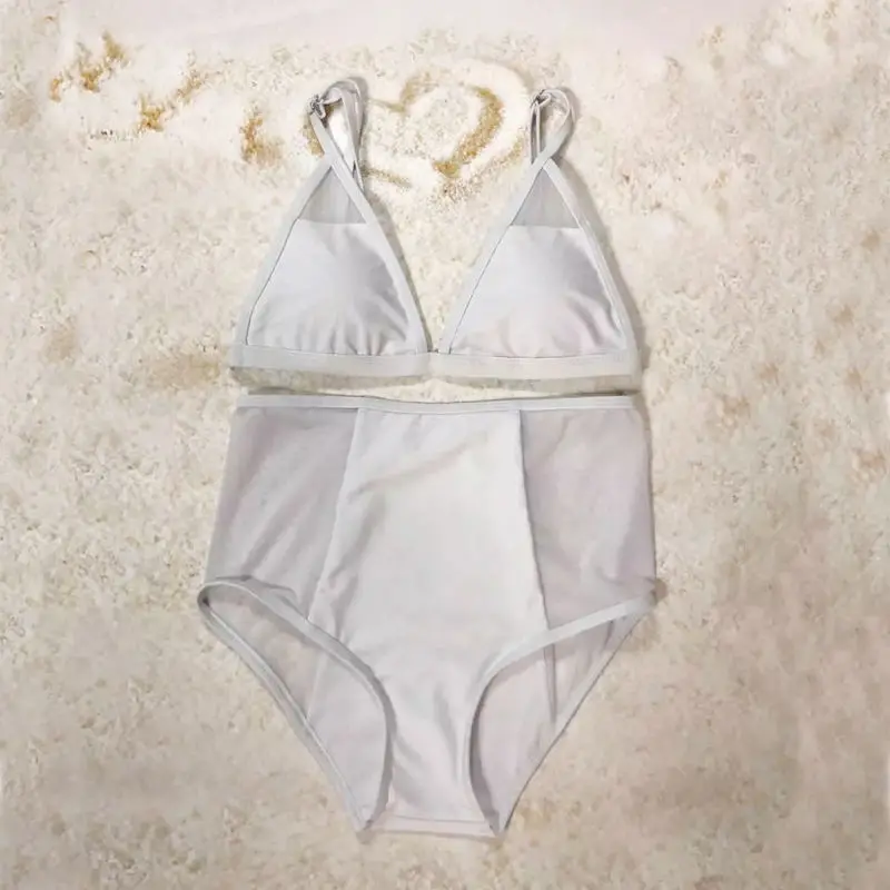 2018 США купальник женский Мягкий бандажный сетчатый лоскутный с высокой талией