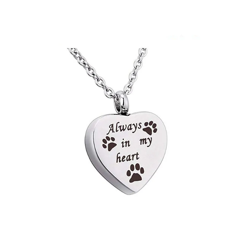 Always In My Heart Pet Paw ожерелье с кремационной урной собачкой пепельница ювелирные изделия памятный Сувенир Кулон