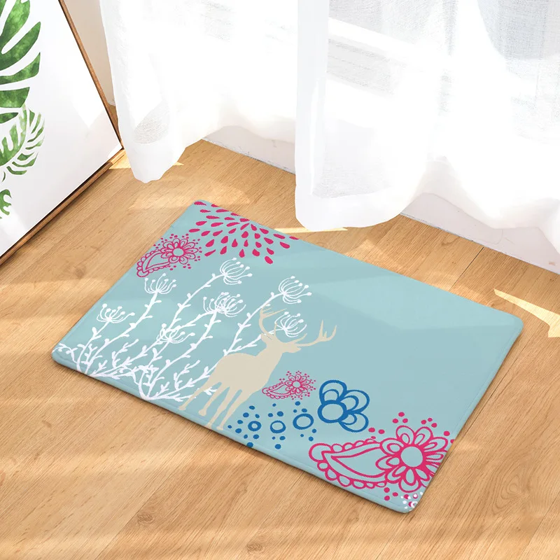 40x60cm/50x80cm Christmas Deer Pattern Carpet Door Mats Doormats Outdoor Kitchen Bathroom Living Room Floor Mat Rug | Дом и сад