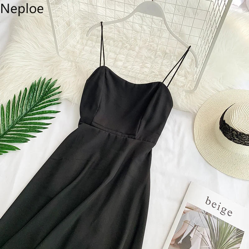 Женское шифоновое платье с открытой спиной Neploe свободное летнее без рукавов в