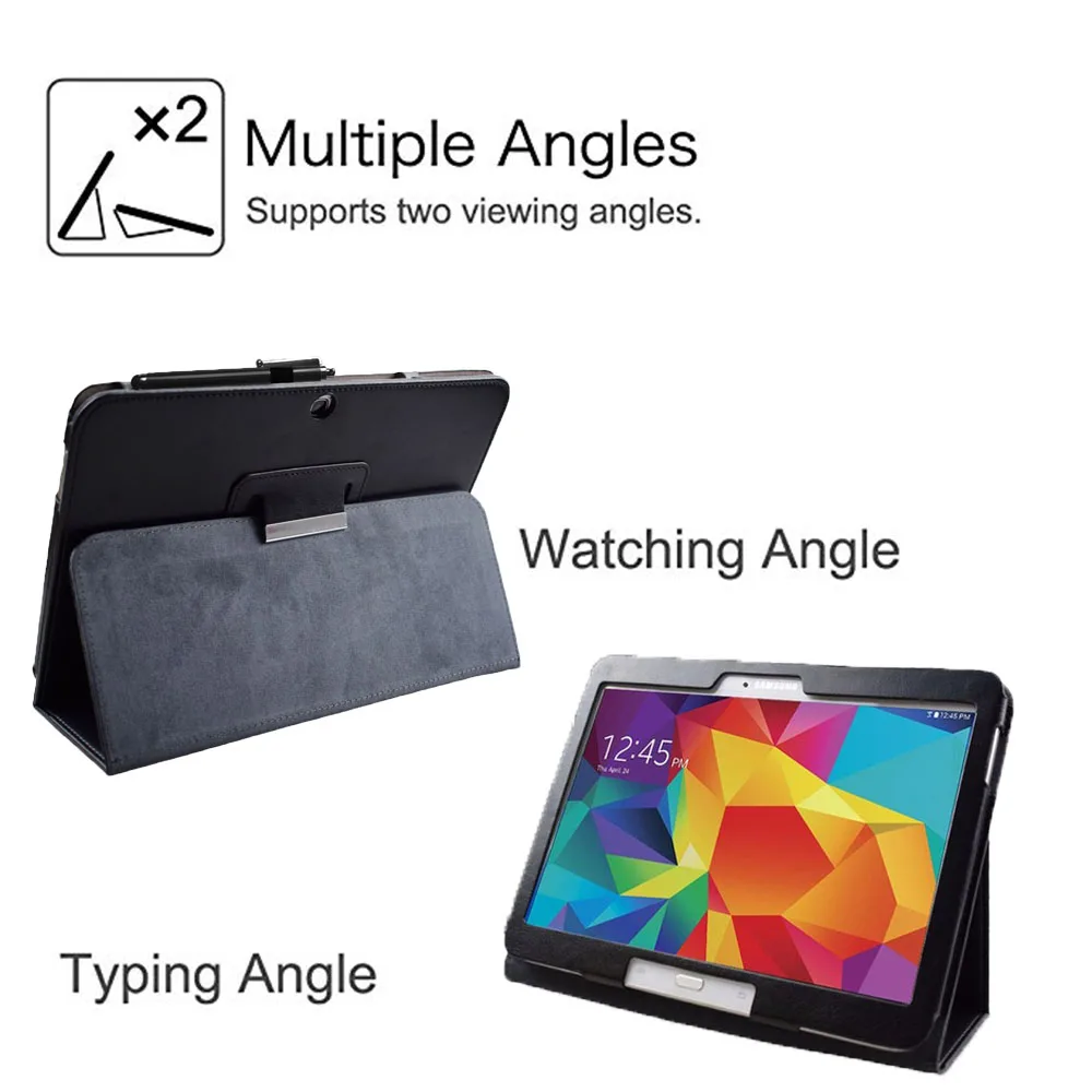 Чехол книжка из искусственной кожи с подставкой для Samsung Galaxy Tab 4 10 1 дюйма|Чехлы