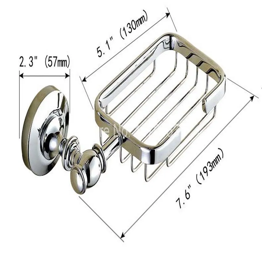 Polished Chrome Wall Mounted Bathroom Accessory Bath Fitting Square Soap Dish Holder Basket aba810 | Обустройство дома