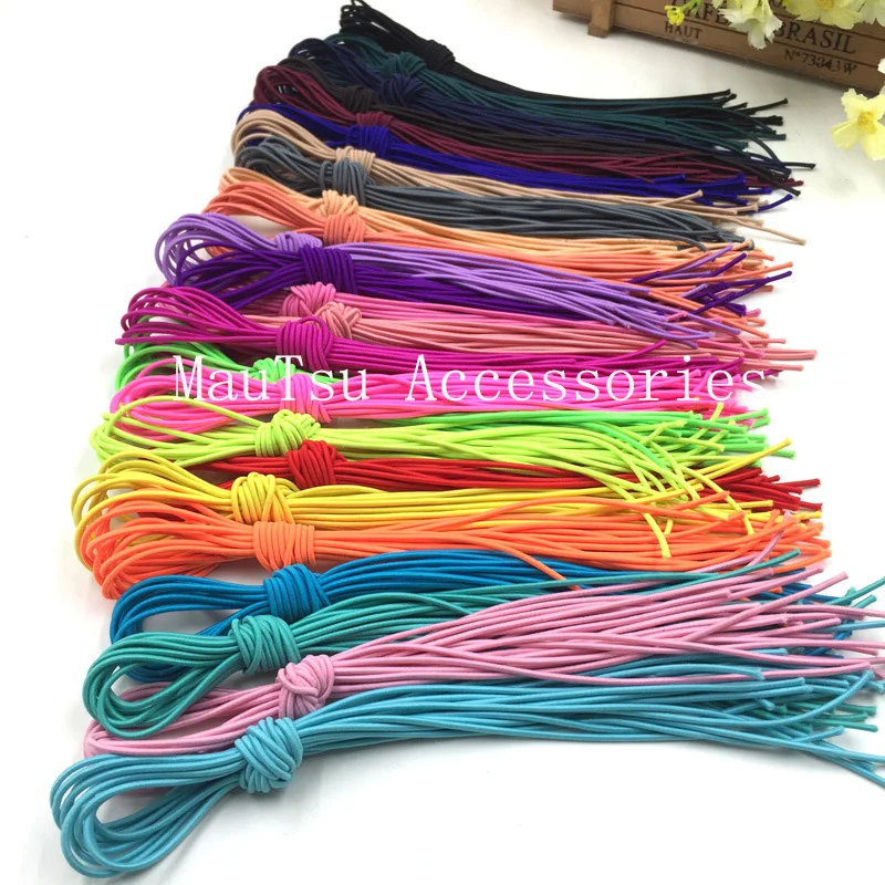 

10PCS 2mm thickness 50.0cm length Assorted Colors Kids Elastic hair band strip,elastic cords threads for handmade hair ties