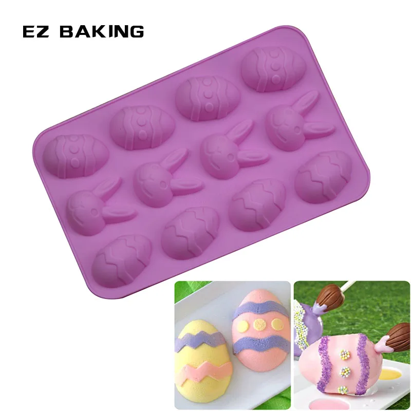 Пасхальный дизайн торта 12 пещерных пасхальных яиц кроликов силиконовая форма