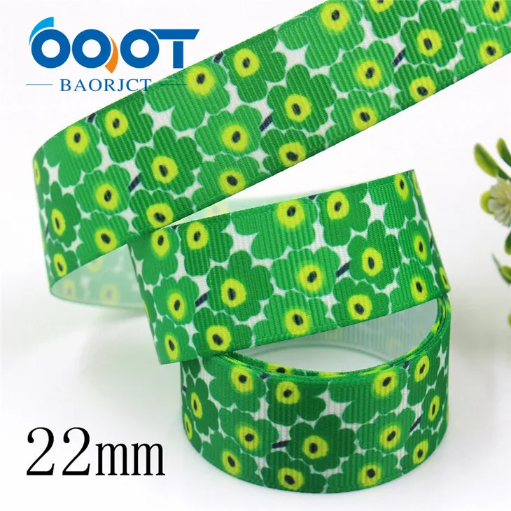 I-19321-665 OOOT BAORJCT I-19321-662 22 мм 10 ярдов Цветок термотрансферные печатные корсажные ленты, лук кепки DIY аксессуары украшения - Цвет: I-19321-665