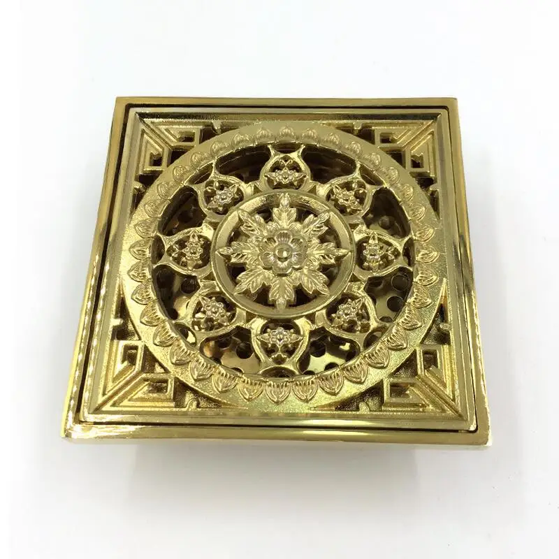 10*10 см античный позолоченный напольный сливной станок для ванной комнаты