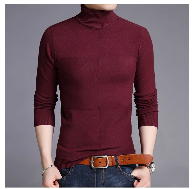 Водолазка мужская кашемировый пуловер для мужчин Slim Fit Джемперы толстые теплые осень зима корейский стиль Повседневный пуловер Homme мужская одежда