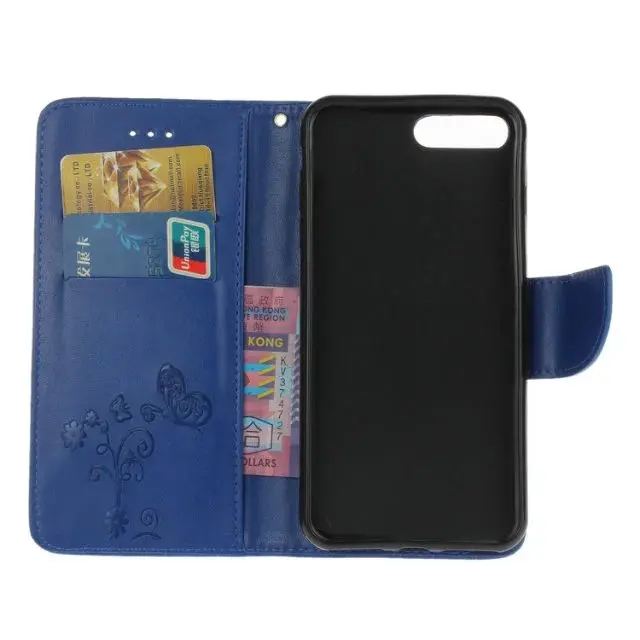 Туманно красоты Новый роскошный кожаный синий лук Флип чехол для iphone 8 iPhone 7 плюс