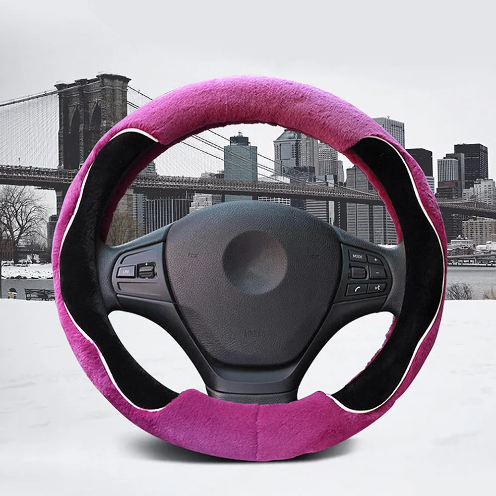 Чехлы на руль для девочек короткие пушистые фиолетовые серые чехлы рулевого