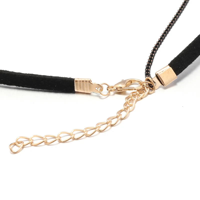 Женское Ожерелье Ltumbe черное бархатное двойной слой кристаллов | Украшения и