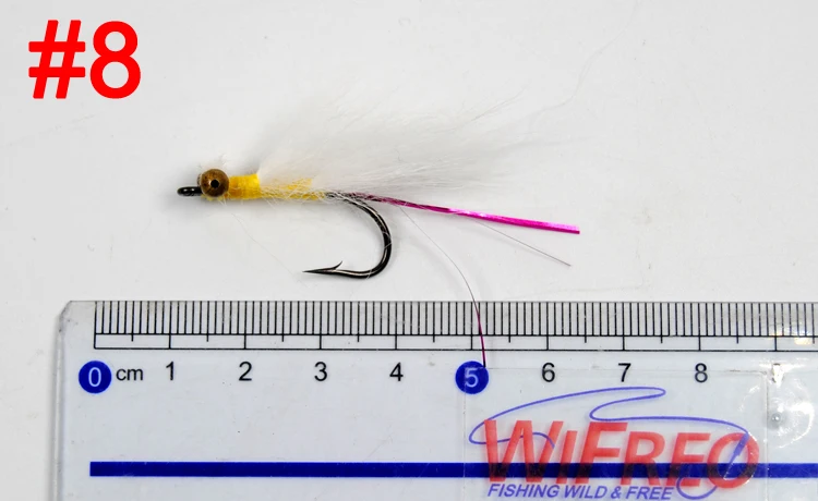 6 шт.#4 привести голову клоузера Минноу Bucktail соленой воды Рыбалка Fly обманщик мухи Шартрез/белый, шартрез/желтый, красный/белый