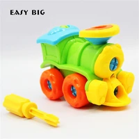 easy big educational children model building kits basic simple trains model toys for boys with screw driver tools th0021