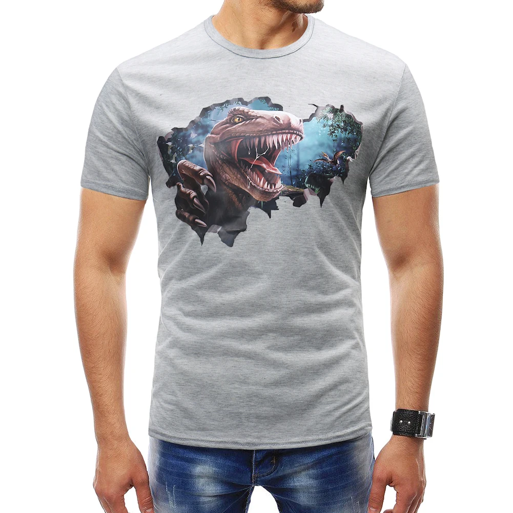 Мужской 2018 новые летние короткий рукав Футболка с О-образным вырезом Тонкий Для