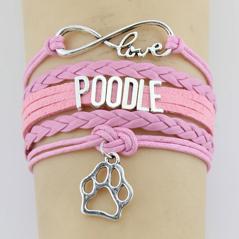 Браслет с фигуркой собаки Infinity Love пудель браслет цельный ручной работы кожаный