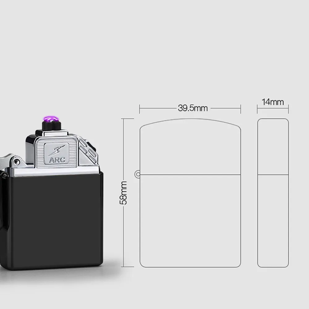 New Metal Design Rechargeable Electronic USB Lighter Cigarettes Pulse Windproof Double Arc Electric Lighters Plasma Flameles | Дом и сад