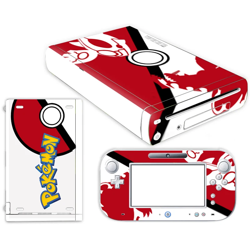 Наклейка Pokemon Go Pikachu из кожи для nintendo wii u, чехол для консоли с пультами управления, скины для геймпад для nintendo wii u, наклейка