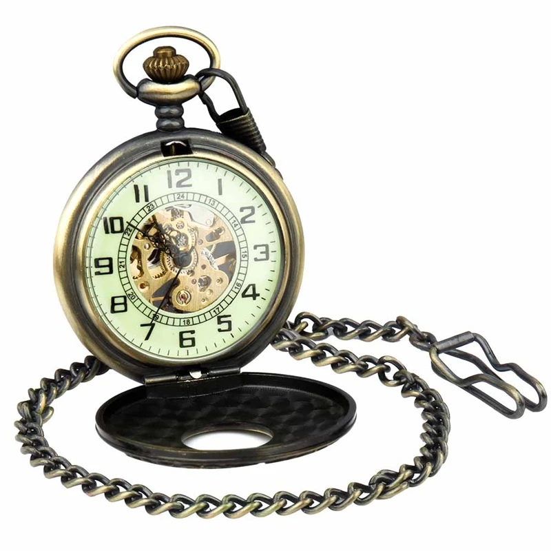 Ретро карманные часы для унисекс Для мужчин женщин бронза Элегантный