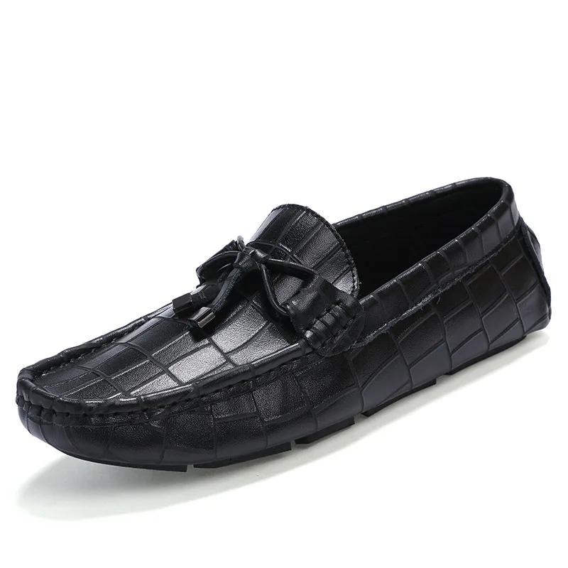 Для мужчин повседневная обувь Пояса из натуральной кожи модные мокасины Туфли