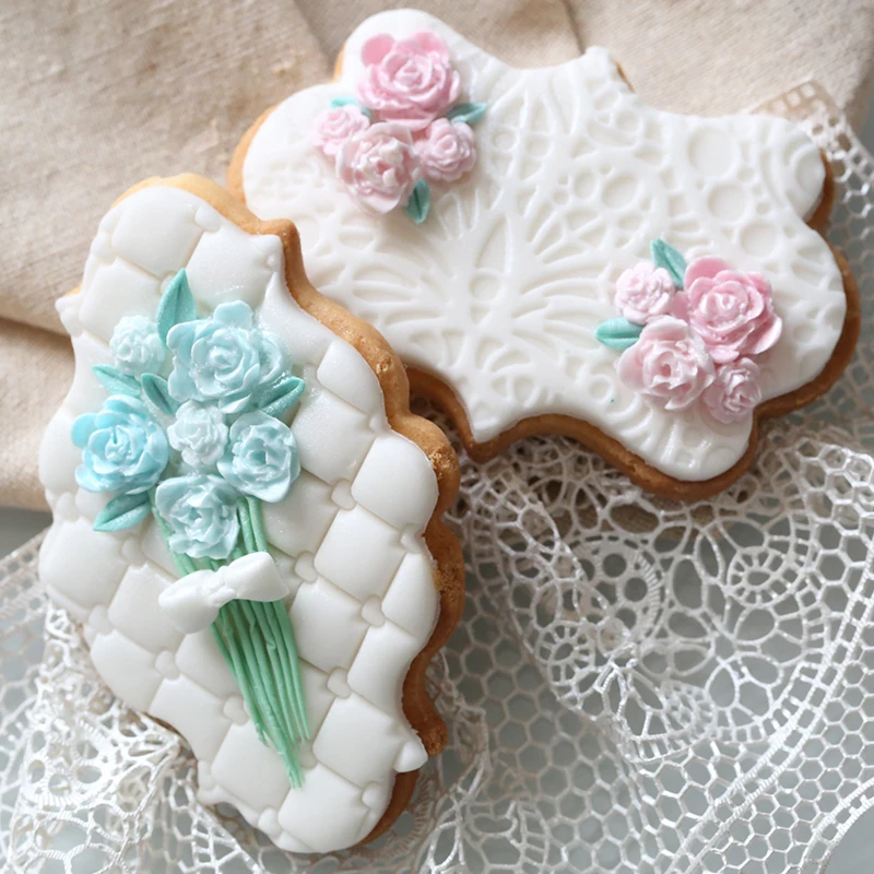 HEARTMOVE 12 Стиль Fondant (сахарная) устройство для тиснения с буквами в цветочном узоре и