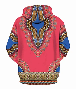 Red Базен Riche Мужская африканская рабашка-Дашики с капюшоном традиционный 3D узор пуловер wo Мужская хип-хоп африканская одежда цветная Этническая Толстовка - Цвет: Red