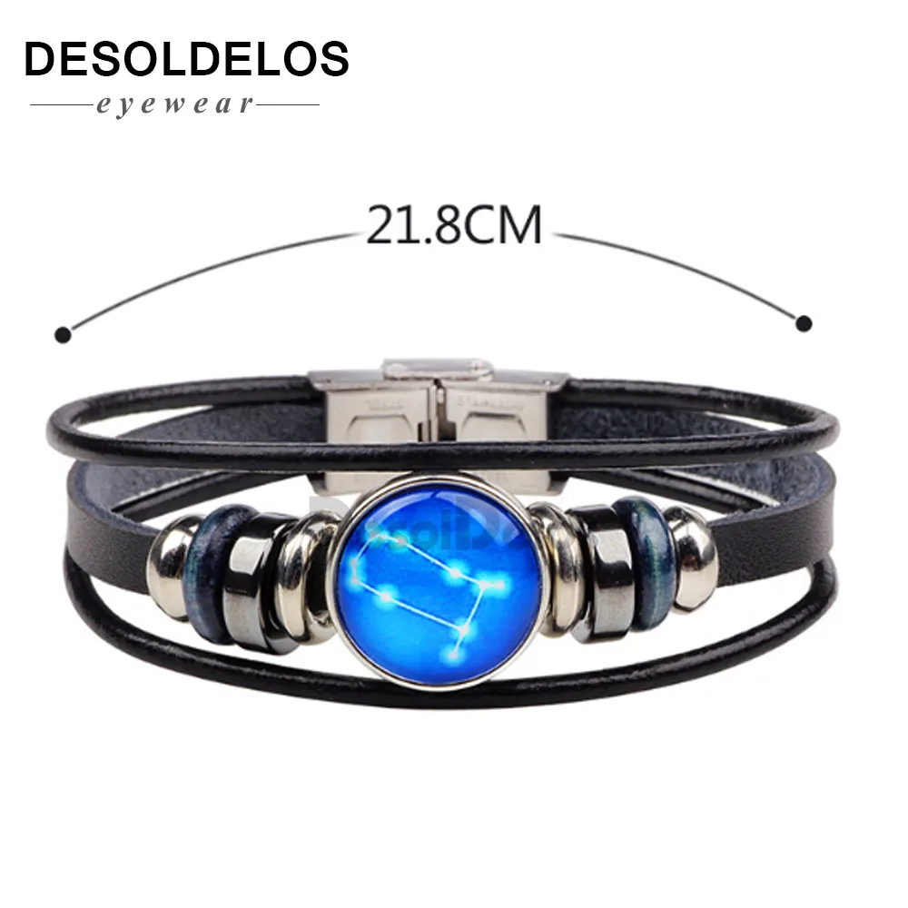 12 знаков зодиака стеклянный купол созвездия серебряный металлический браслет