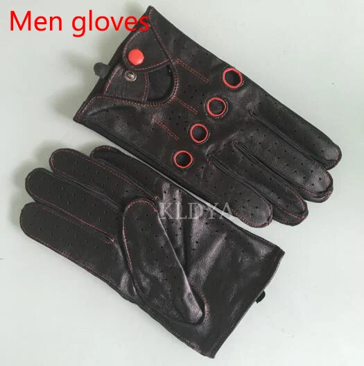 Men gloves Мужские перчатки из натуральной кожи, дышащие, козья кожа, Новинка лета, женские, мужские варежки, без подкладки, дышащие, для вождения автомобиля, мотоцикла, перчатки - Color: Men gloves