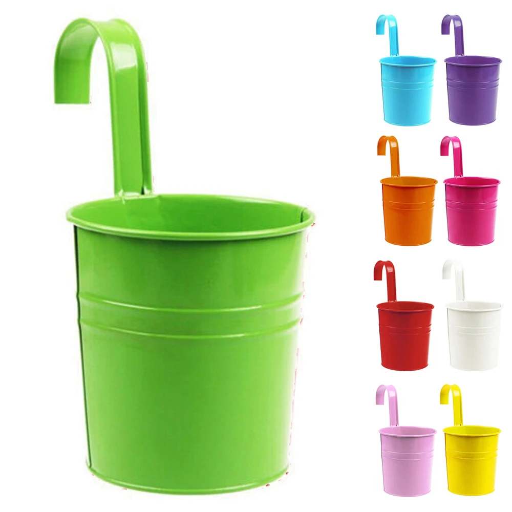 1x металлические подвесные корзины для сада с железным декором|Цветочные горшки и