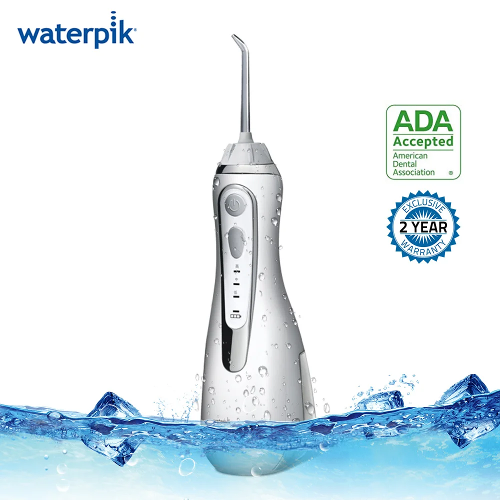 Waterpik WP-560 Белый беспроводной Расширенный водный Флоссер перезаряжаемый 4 часа Быстрая зарядка портативный IPX7 ирригатор для полости рта для путешествий