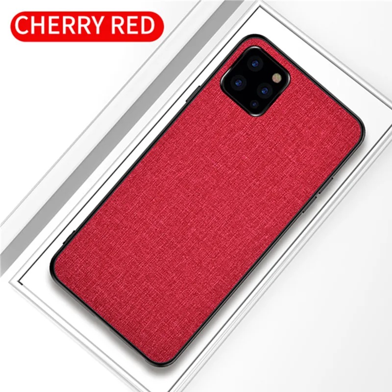 Cherry red Роскошный тканевый деловой чехол для iPhone 11 чехол для iPhone 11 Pro Max чехол XR XS 7 8 6 S Plus для iPhone11 чехол - Цвет: Cherry red