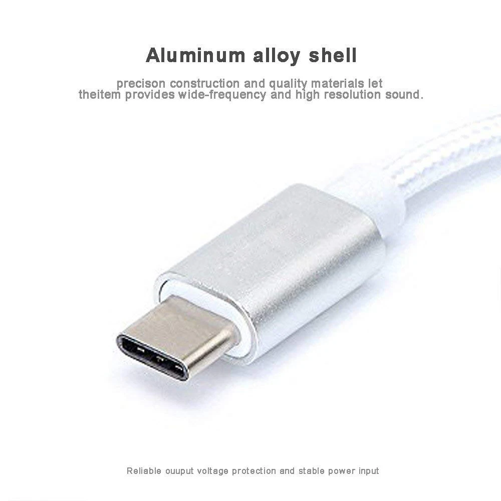 6 цветов Тип C до 3 5 адаптер для наушников USB 1 мужской мм аудиоразъем AUX кабель