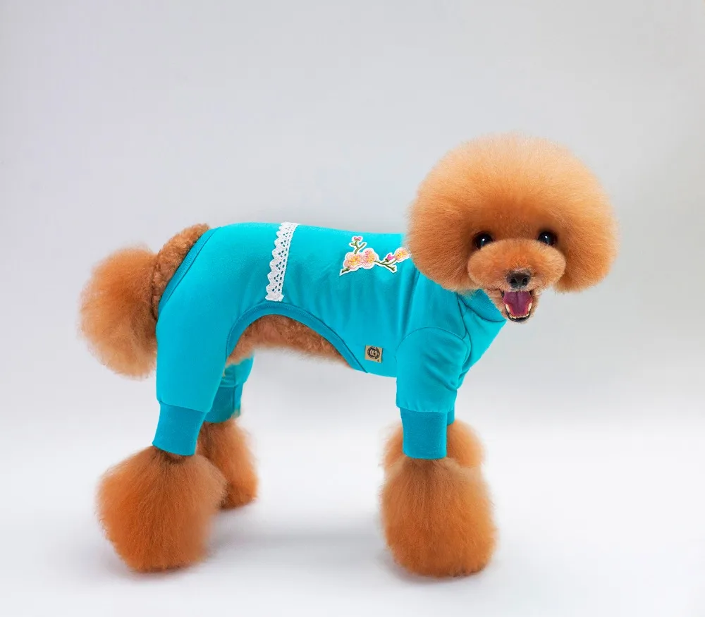 

P27 New arrive Pet Solid Cotton Pajamas Small Dog Cat Jumpsuit Coat Shirt Clothes for Chihuahua Teddy Puppy Dog Costume