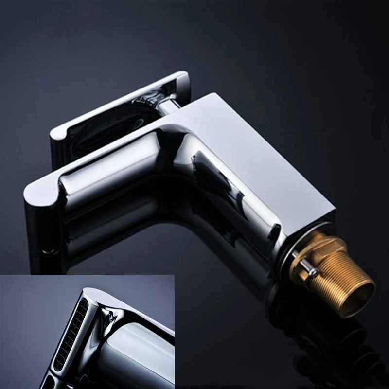 Free Shipping Wholesale And Retail Deck Mount Waterfall Bathroom Faucet Vanity Vessel Sinks Mixer Tap Cold And Hot Water Tap