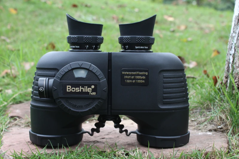 Boshile Военный бинокль мощный телескоп HD 7X50 Высококачественный водонепроницаемый бинокль с дальномером и азимутальный компас