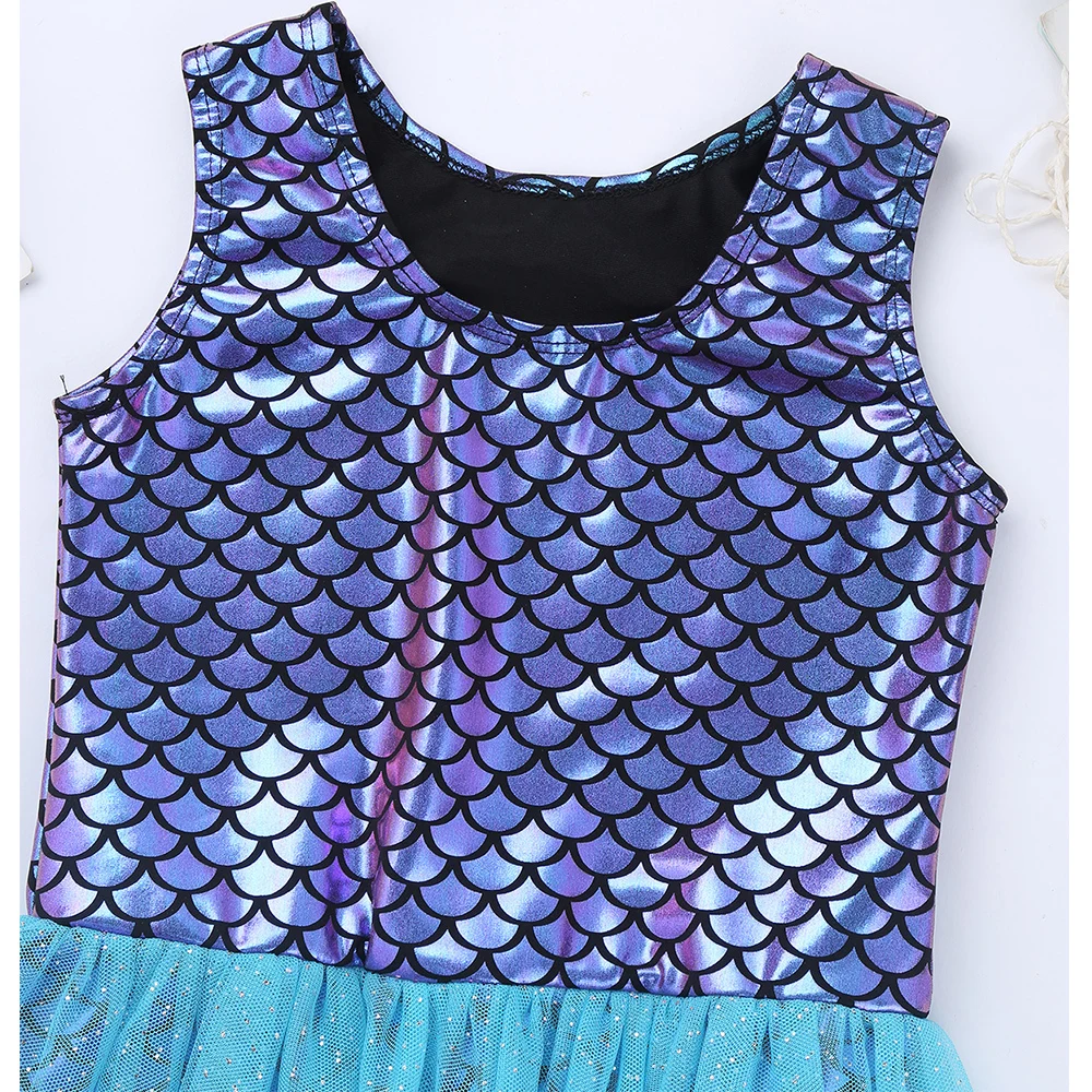 Платье Русалочки для маленьких девочек балетное платье-пачка без рукавов