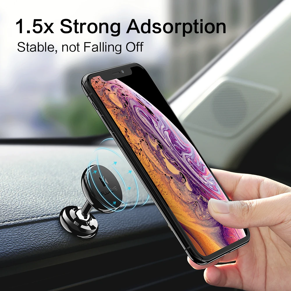 

FLOVEME Metal Adjustable Stand Double 360 Rotation Ball Mini Magnetic Car Phone Holder Dashboard Mount Bracket Holder For Phone