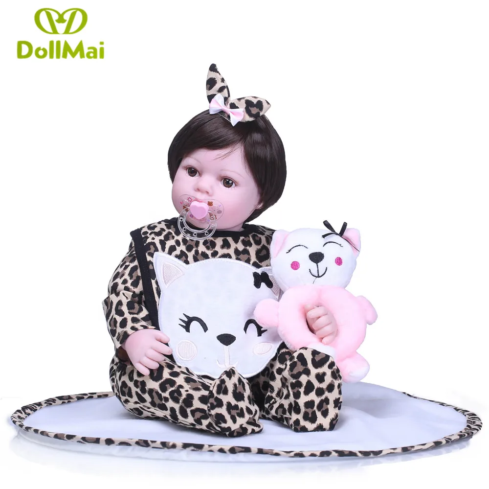 

22" soft Silicone reborn doll baby girl doll reborn for children gift baby alive bonecas reborn de silicone inteiro kids toys