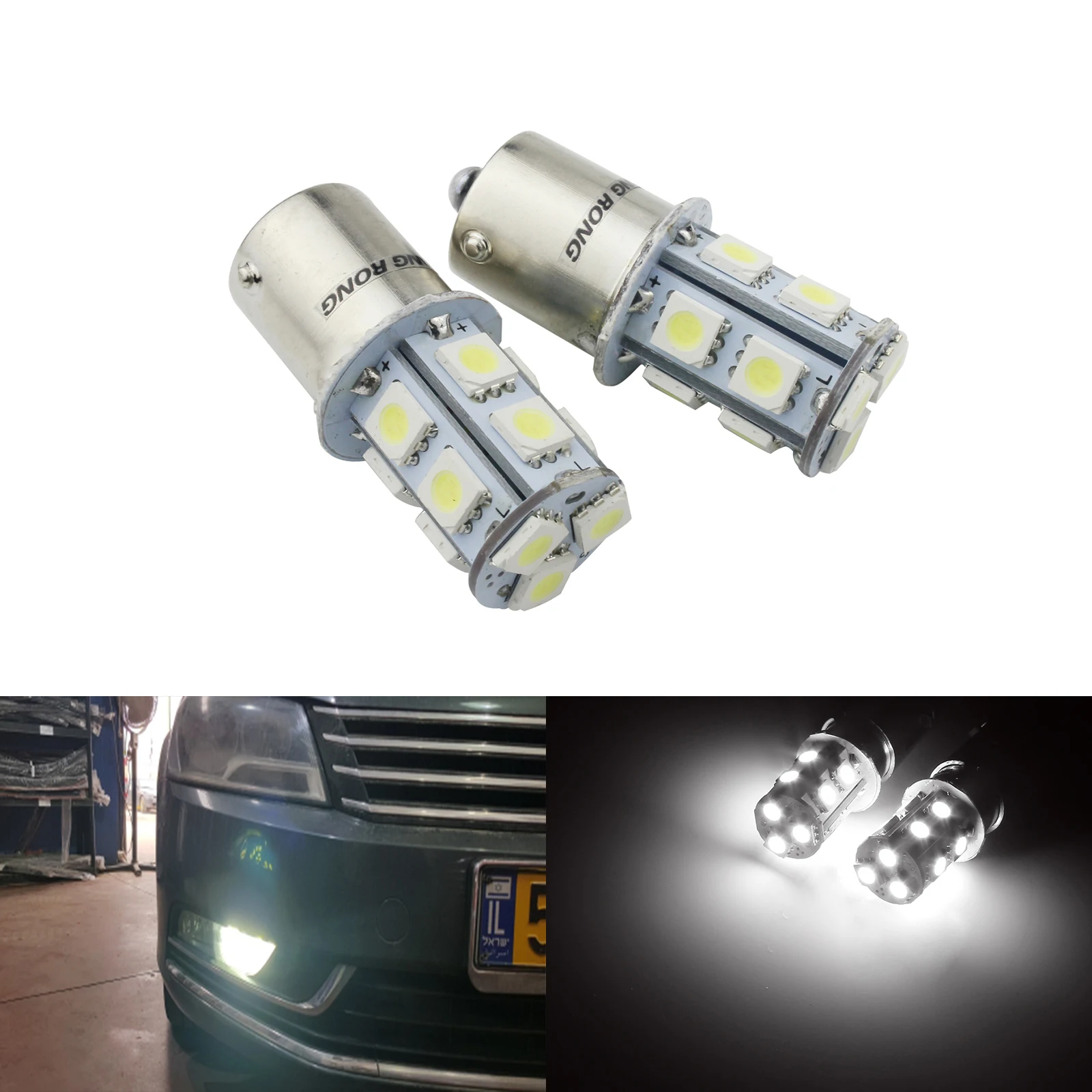 

ANGRONG 10X BA15s R10w 1156 245 13 SMD LED Car Bulb Side Indicator Tail Stop Brake Reversing Turn signal Backup light white