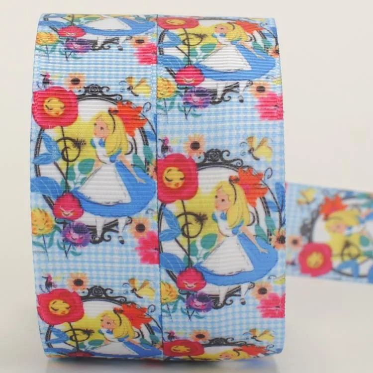 1 &quot25 мм Алиса принцесса принты grosgrain лента DIY ручной работы бант для волос