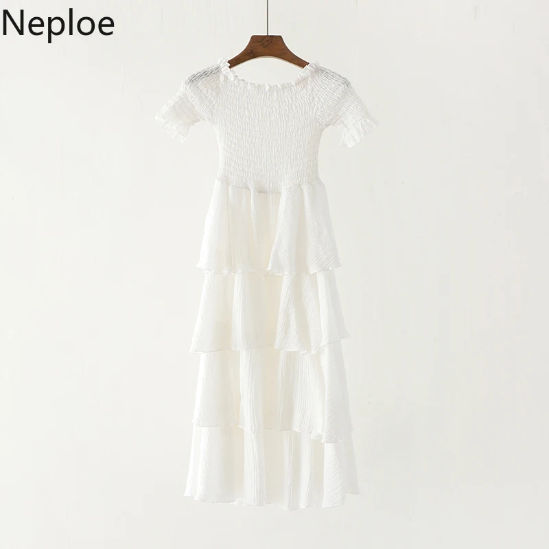Neploe/Элегантное нарядное платье для женщин лето 2019 однотонный воротник-лодочка