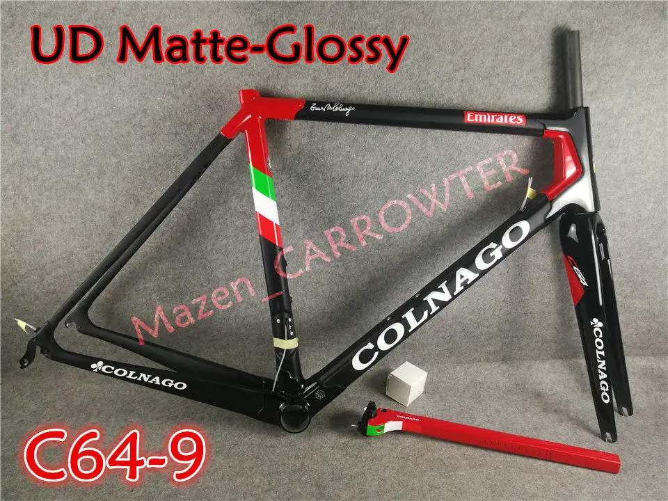 T1100 UD Team Emirates Colnago C64 карбоновая рама+ руль+ седло+ клетки для бутылок+ 50 мм карбоновый комплект колес Novatec A271 ступицы