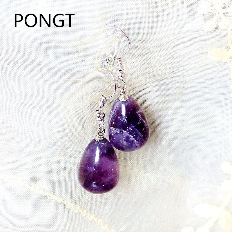 Серьги-подвески женские с кристаллами из натурального камня серьги в богемном